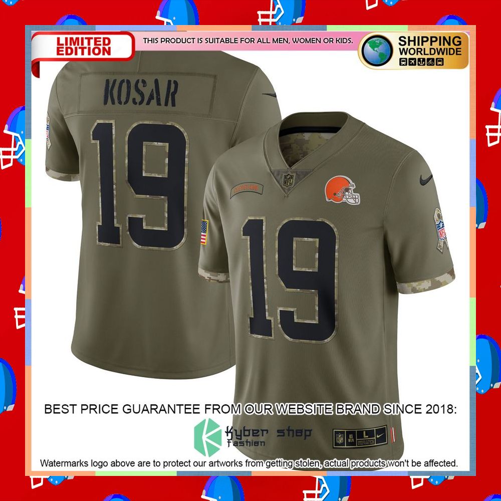 Bernie Kosar Cleveland Browns 2022 Salute To Service Retired Olive Football Jersey 5 Bernie Kosar Cleveland Browns 2022 Salute To Service Retired Olive Football Jersey word1