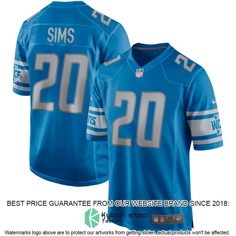 Billy Sims Detroit Lions Blue Football Jersey