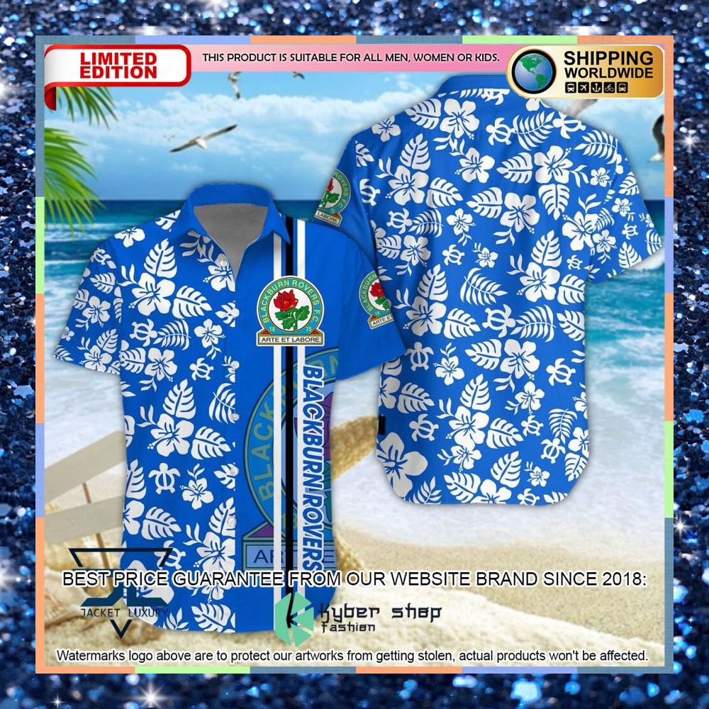 Blackburn Rovers Logo Hawaiian Shirt, Shorts 3 Blackburn Rovers Logo Hawaiian Shirt, Shorts word3