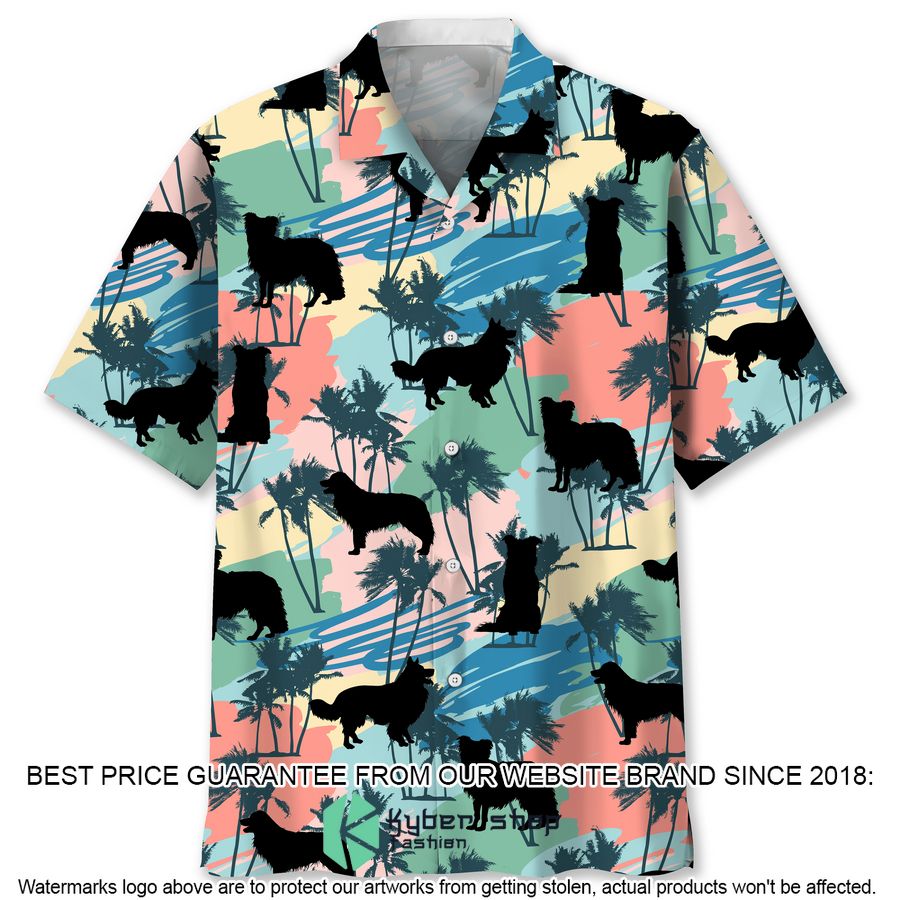 Border Collie Coconut Palm Hawaiian Shirt