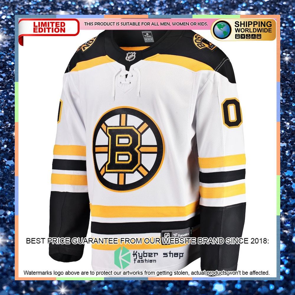 Boston Bruins Away Custom White Hockey Jersey 5 Boston Bruins Away Custom White Hockey Jersey word2
