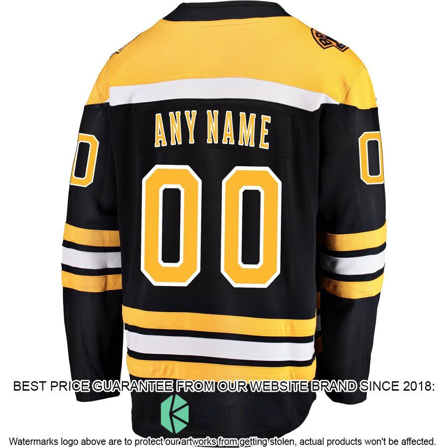 Boston Bruins Home Custom Black Hockey Jersey 3 Boston Bruins Home Custom Black Hockey Jersey word2