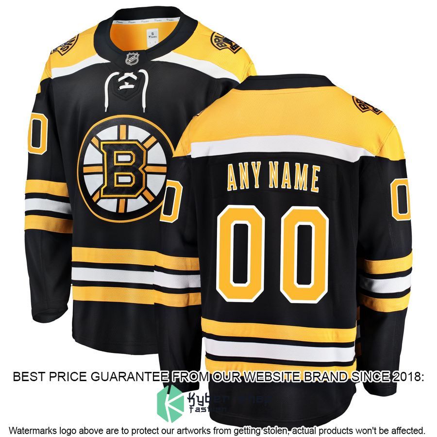 Boston Bruins Home Custom Black Hockey Jersey 4 Boston Bruins Home Custom Black Hockey Jersey word2
