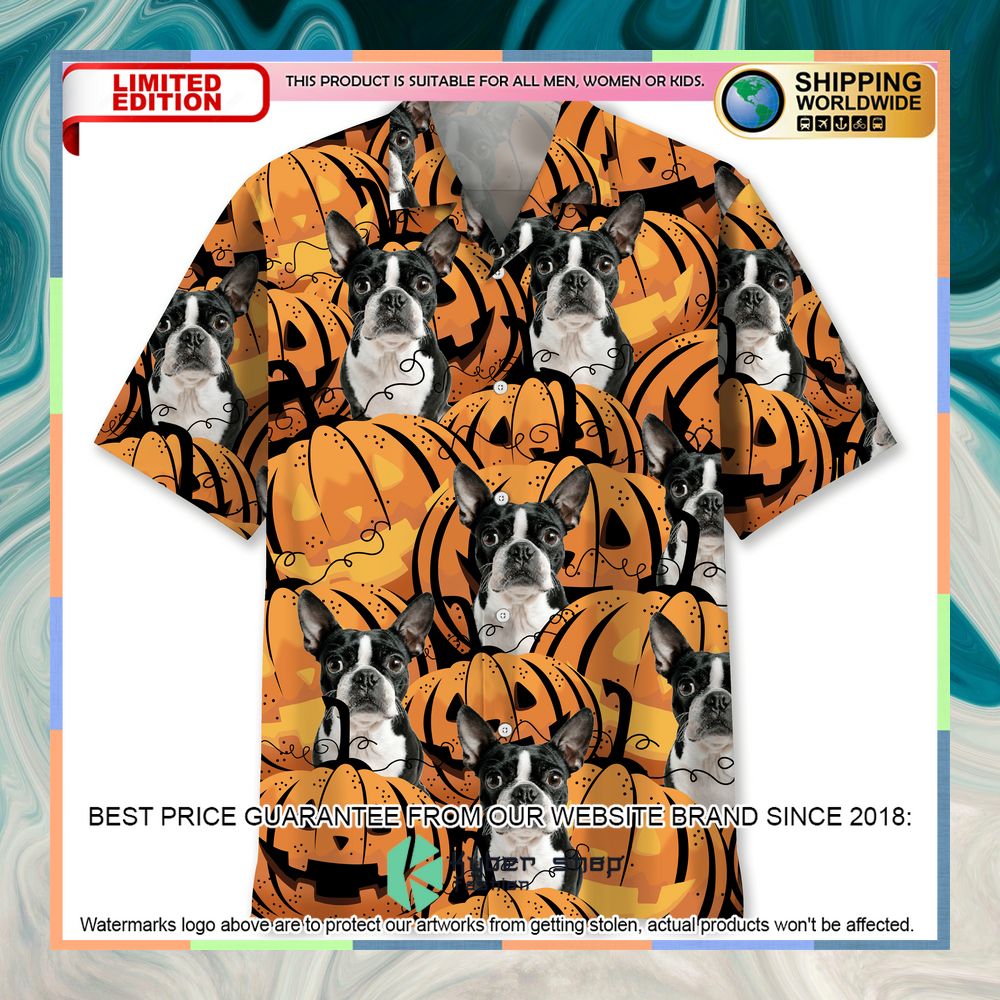 Boston Pumpkin Halloween Hawaiian Shirt 3 Boston Pumpkin Halloween Hawaiian Shirt word1