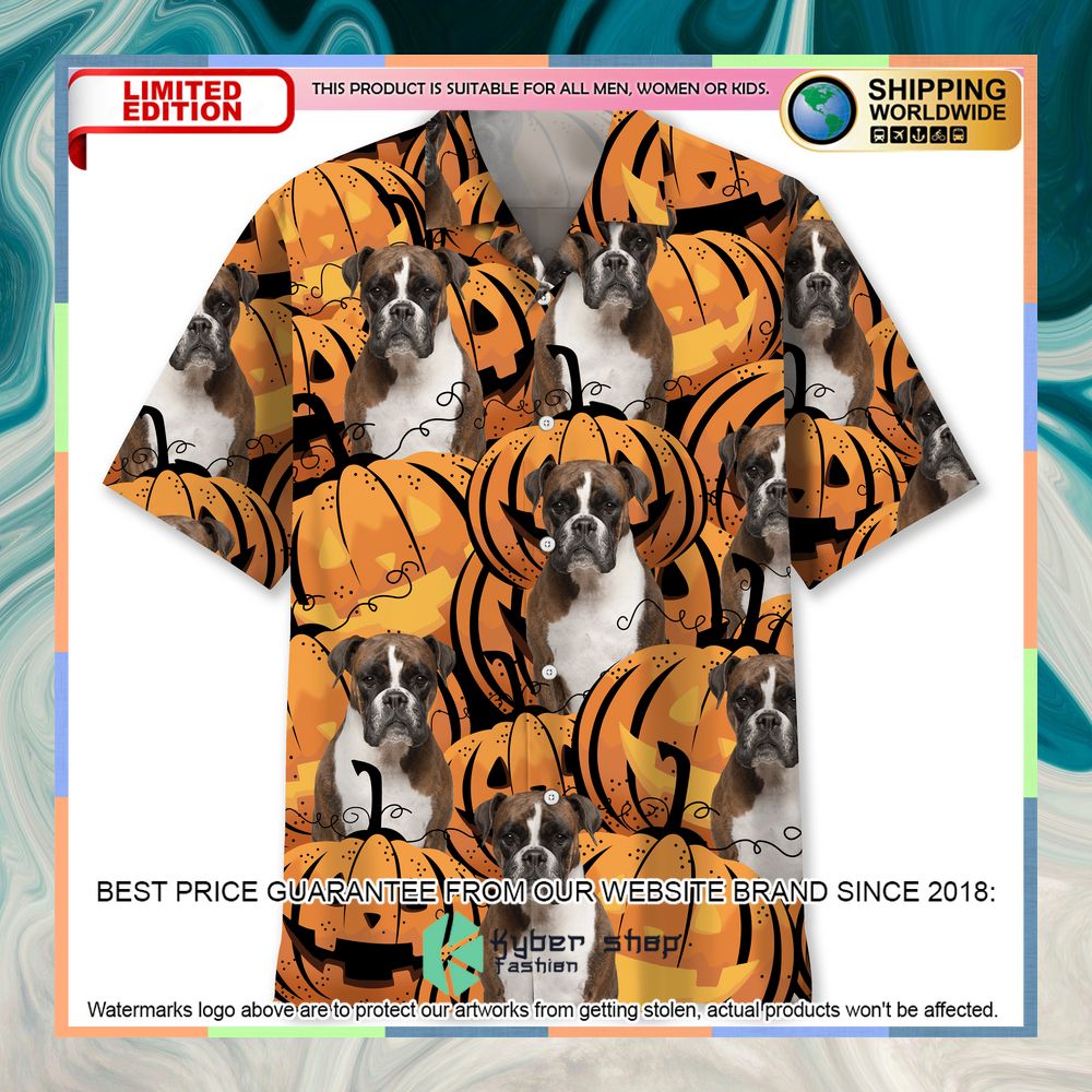 Boxer Pumpkin Halloween Hawaiian Shirt 3 Boxer Pumpkin Halloween Hawaiian Shirt word1