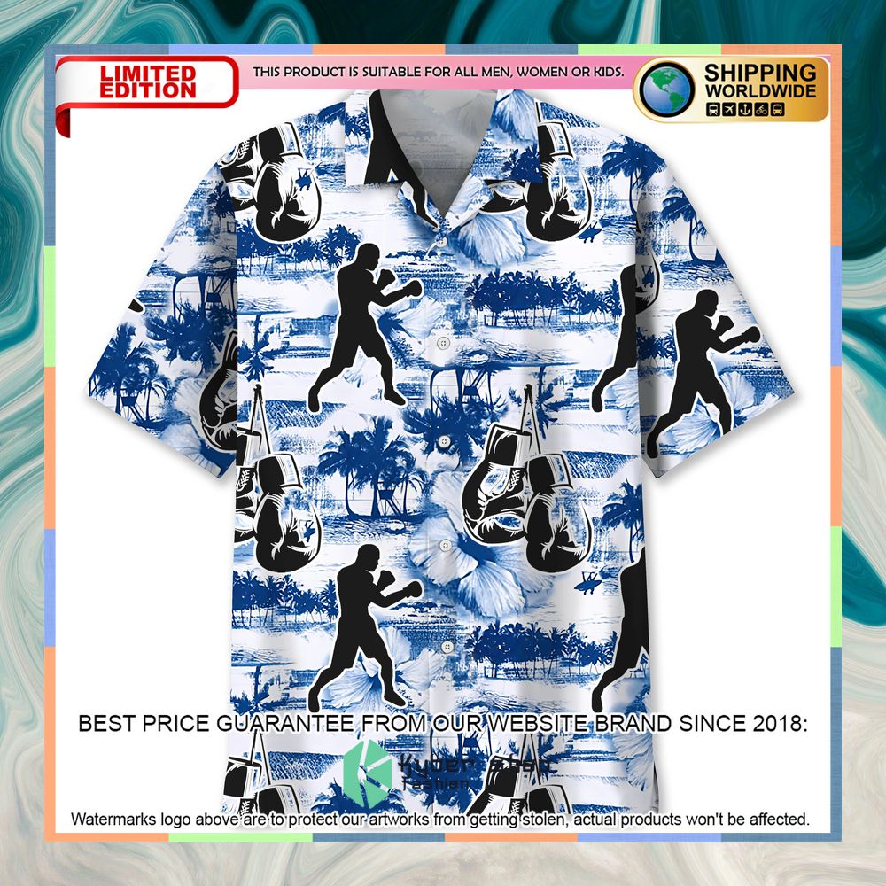 Boxing Blue Nature Hawaiian Shirt 3 Boxing Blue Nature Hawaiian Shirt word2