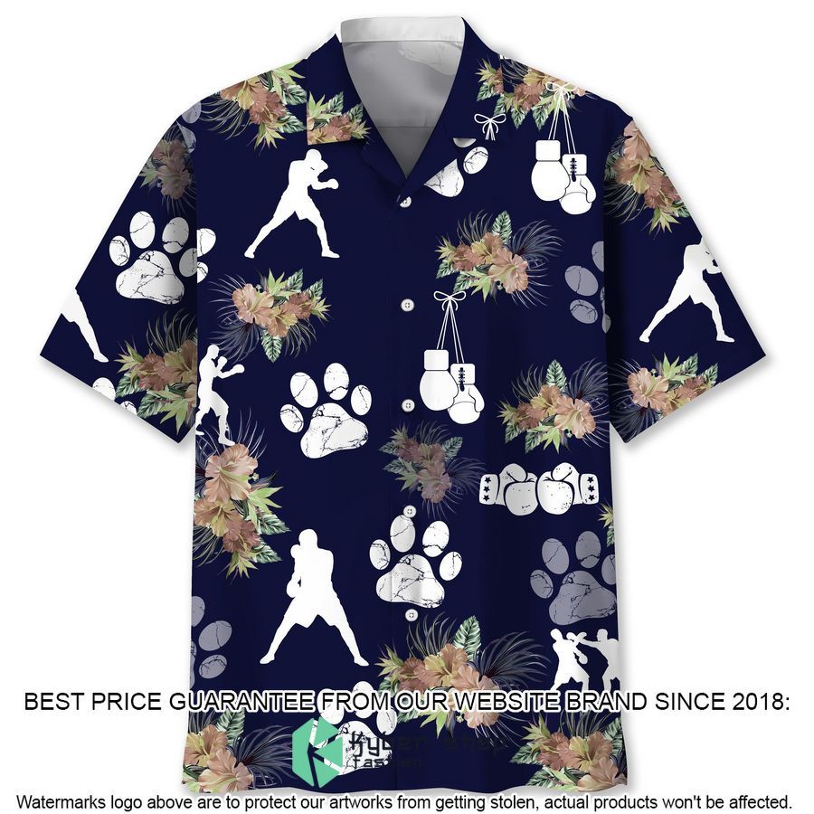 Boxing Dog Tropical Hawaiian Shirt word1