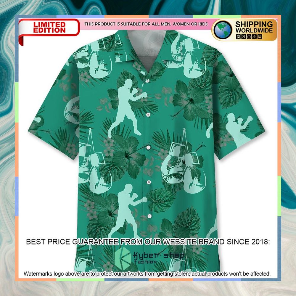 Boxing Kelly Green Hawaiian Shirt 3 Boxing Kelly Green Hawaiian Shirt word1