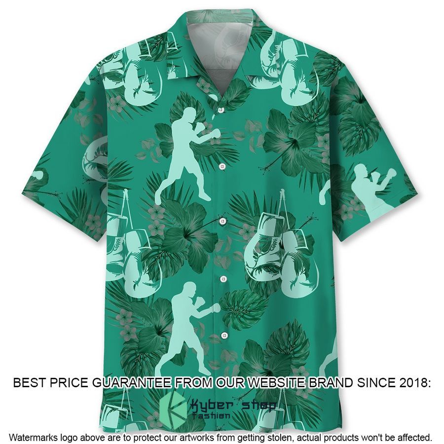 Boxing Kelly Green Hawaiian Shirt word2