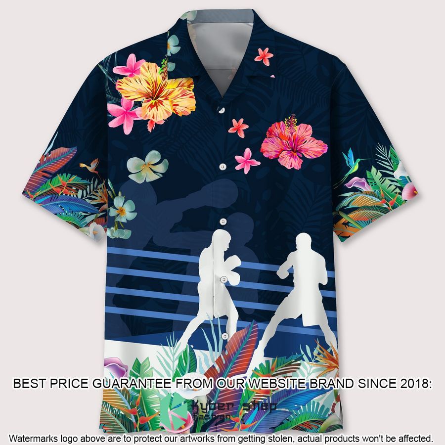 Boxing Love Tropical Hawaiian Shirt word2