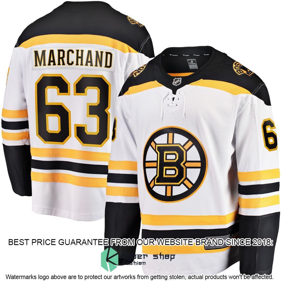 Brad Marchand Boston Bruins Away Premier White Hockey Jersey