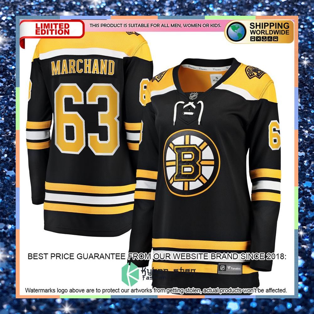 Brad Marchand Boston Bruins Women's Home Black Hockey Jersey 8 Brad Marchand Boston Bruins Women's Home Black Hockey Jersey word3