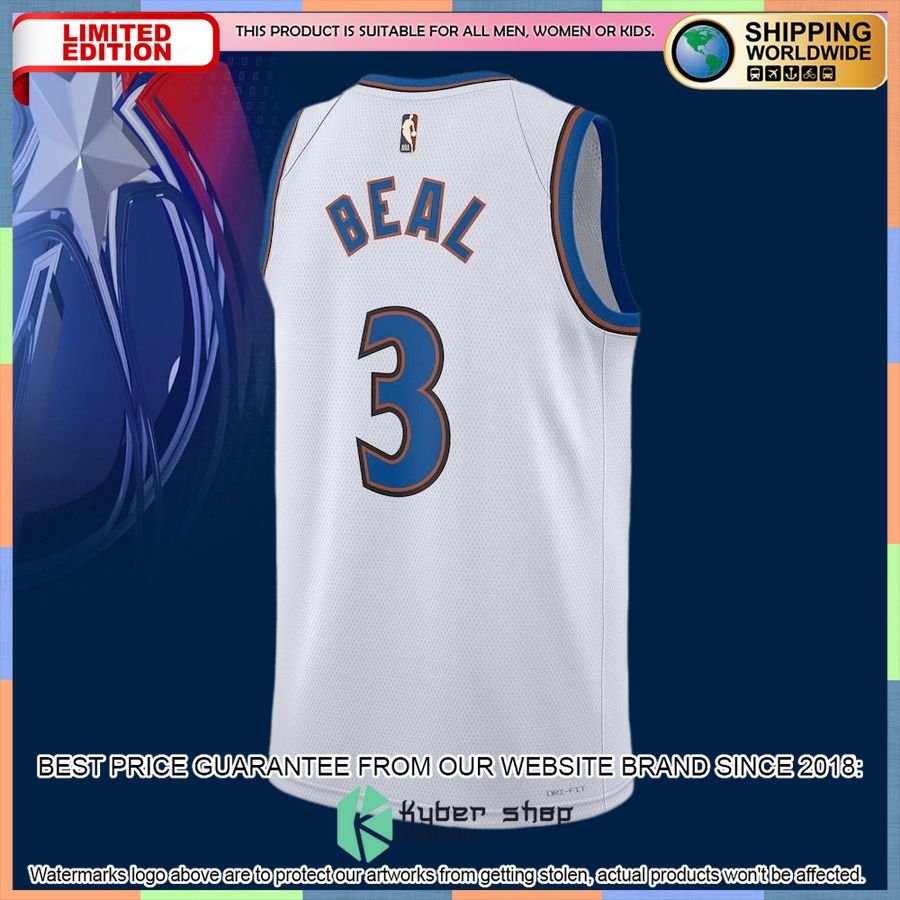 Bradley Beal Washington Wizards Nike 2022-23 White Basketball Jersey 6 Bradley Beal Washington Wizards Nike 2022-23 White Basketball Jersey word2