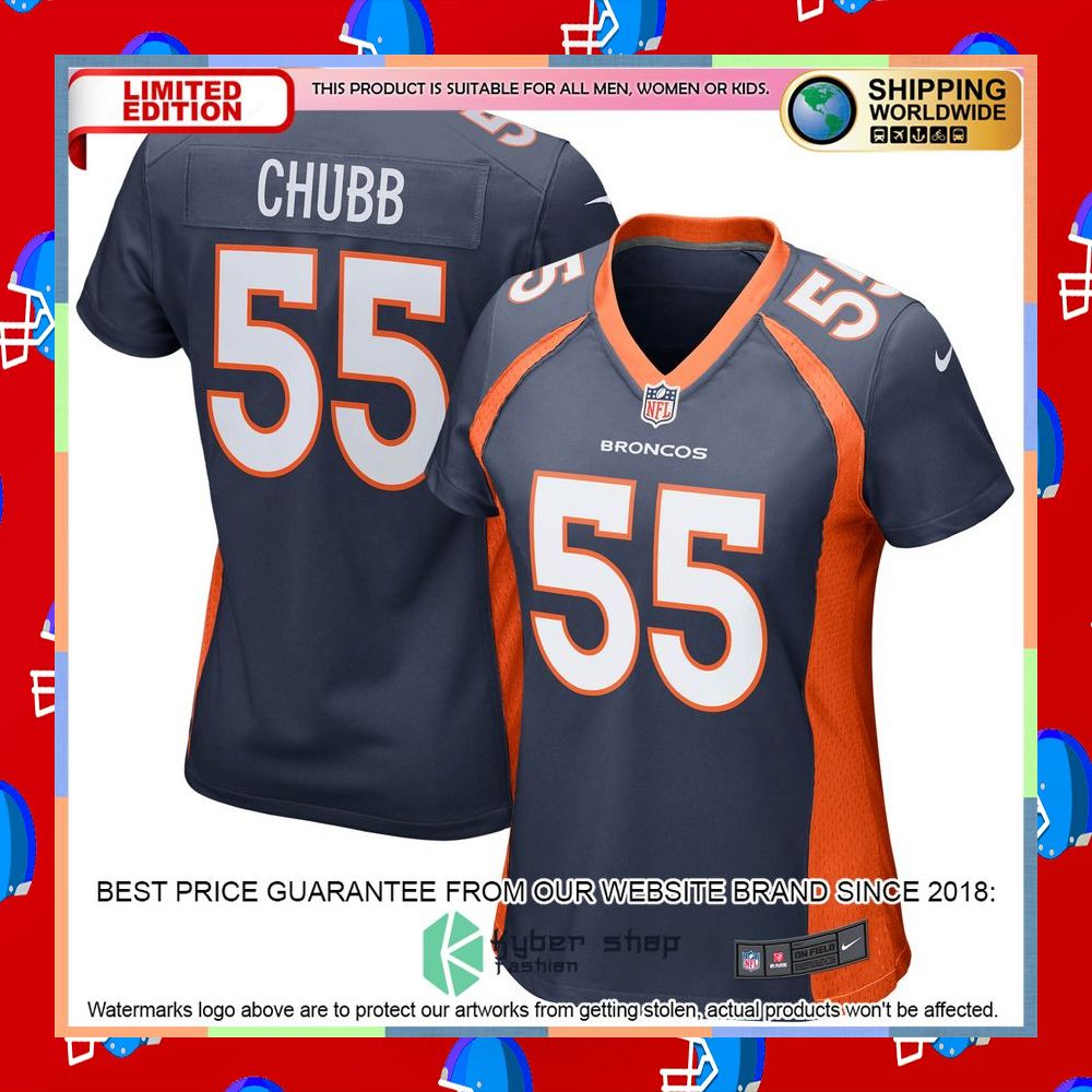 Bradley Chubb Denver Broncos Women's Orange Football Jersey 10 Bradley Chubb Denver Broncos Women's Orange Football Jersey word3