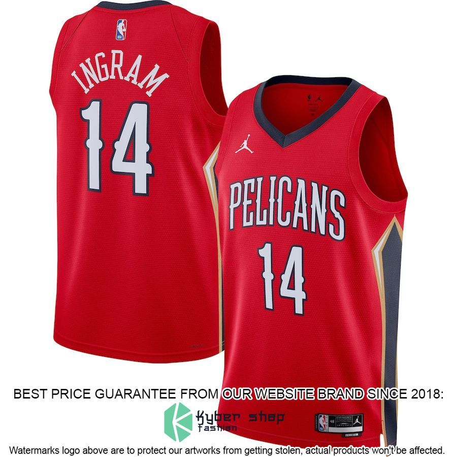 Brandon Ingram New Orleans Pelicans Jordan Brand 2022-23 Red Basketball Jersey