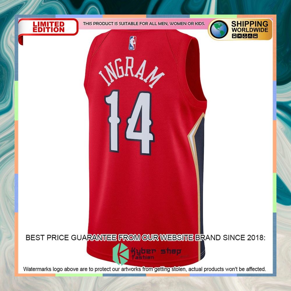 Brandon Ingram New Orleans Pelicans Jordan Brand 2022-23 Red Basketball Jersey 6 Brandon Ingram New Orleans Pelicans Jordan Brand 2022-23 Red Basketball Jersey word1