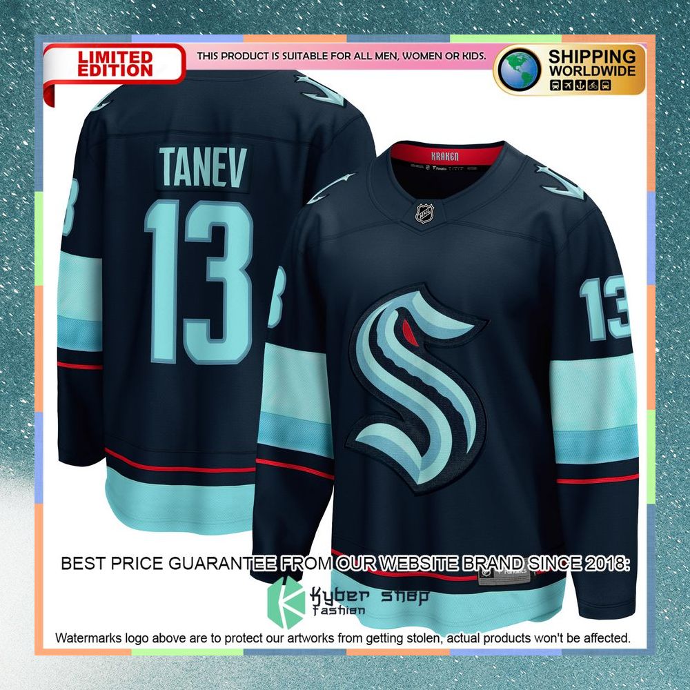 Brandon Tanev Seattle Kraken Premier Deep Sea Blue Hockey Jersey 8 Brandon Tanev Seattle Kraken Premier Deep Sea Blue Hockey Jersey word1