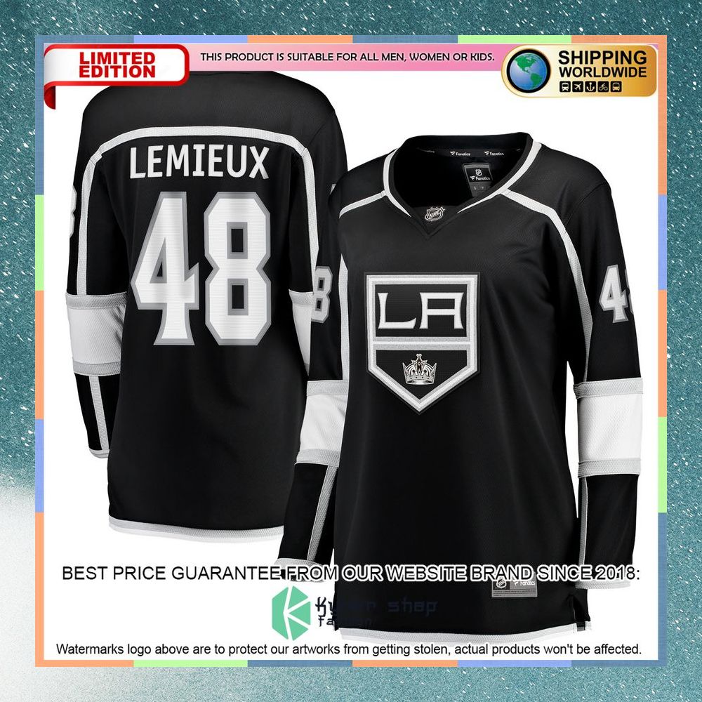 Brendan Lemieux Los Angeles Kings Women's Black Hockey Jersey 8 Brendan Lemieux Los Angeles Kings Women's Black Hockey Jersey word1
