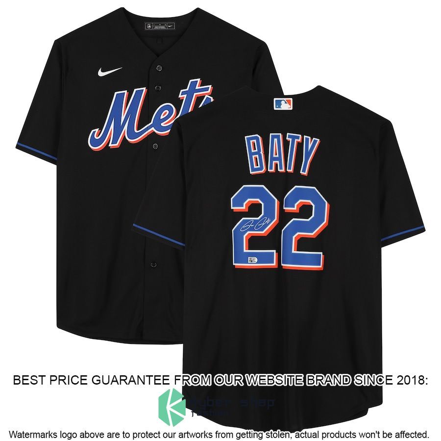 Brett Baty New York Mets Black Baseball Jersey
