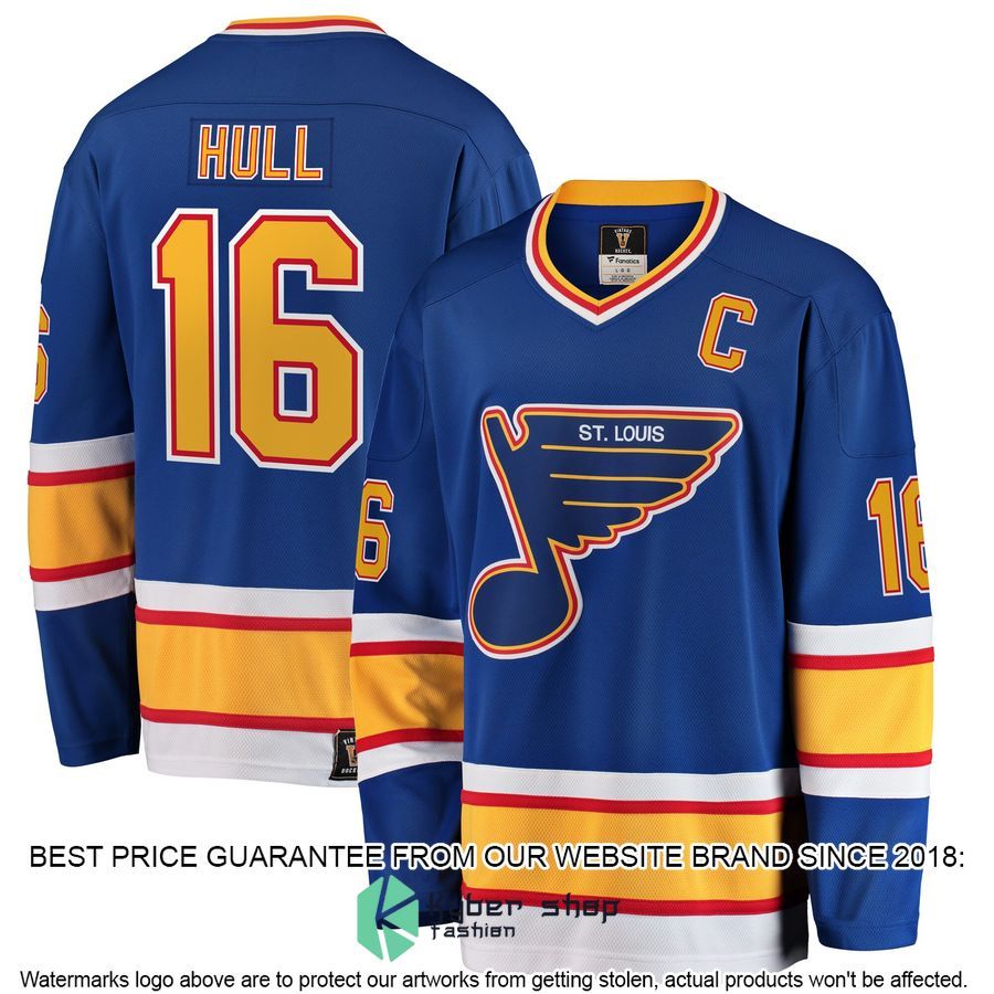 Brett Hull St. Louis Blues Premier Retired Blue Hockey Jersey