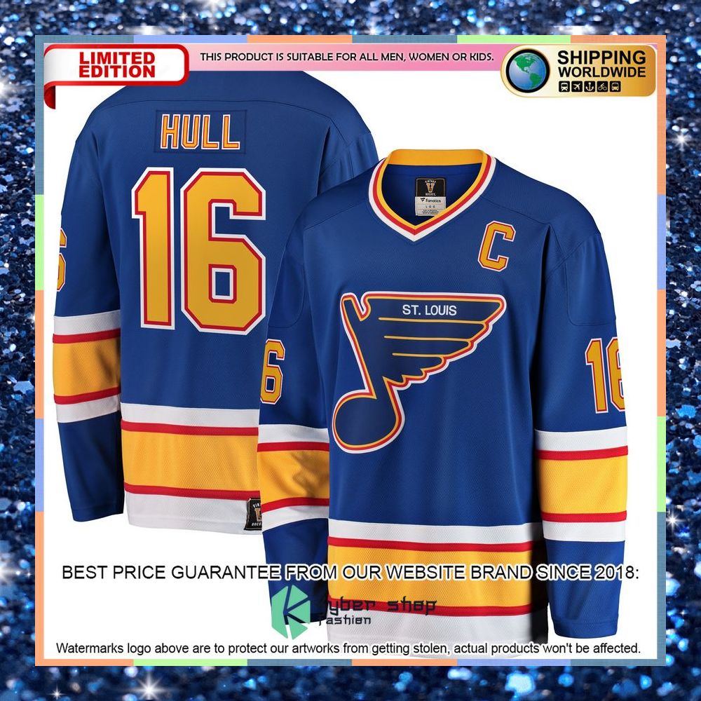 Brett Hull St. Louis Blues Premier Retired Blue Hockey Jersey 5 Brett Hull St. Louis Blues Premier Retired Blue Hockey Jersey word2