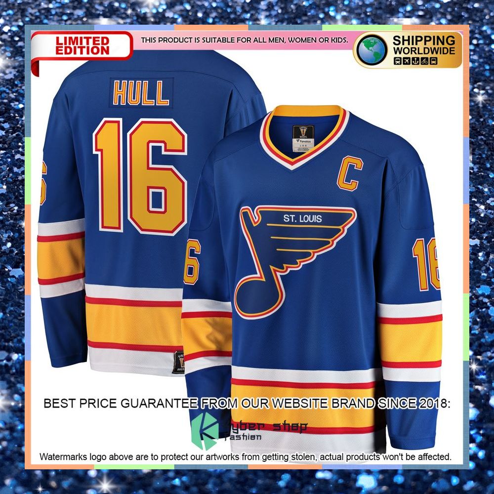 Brett Hull St. Louis Blues Premier Retired Blue Hockey Jersey 8 Brett Hull St. Louis Blues Premier Retired Blue Hockey Jersey word2