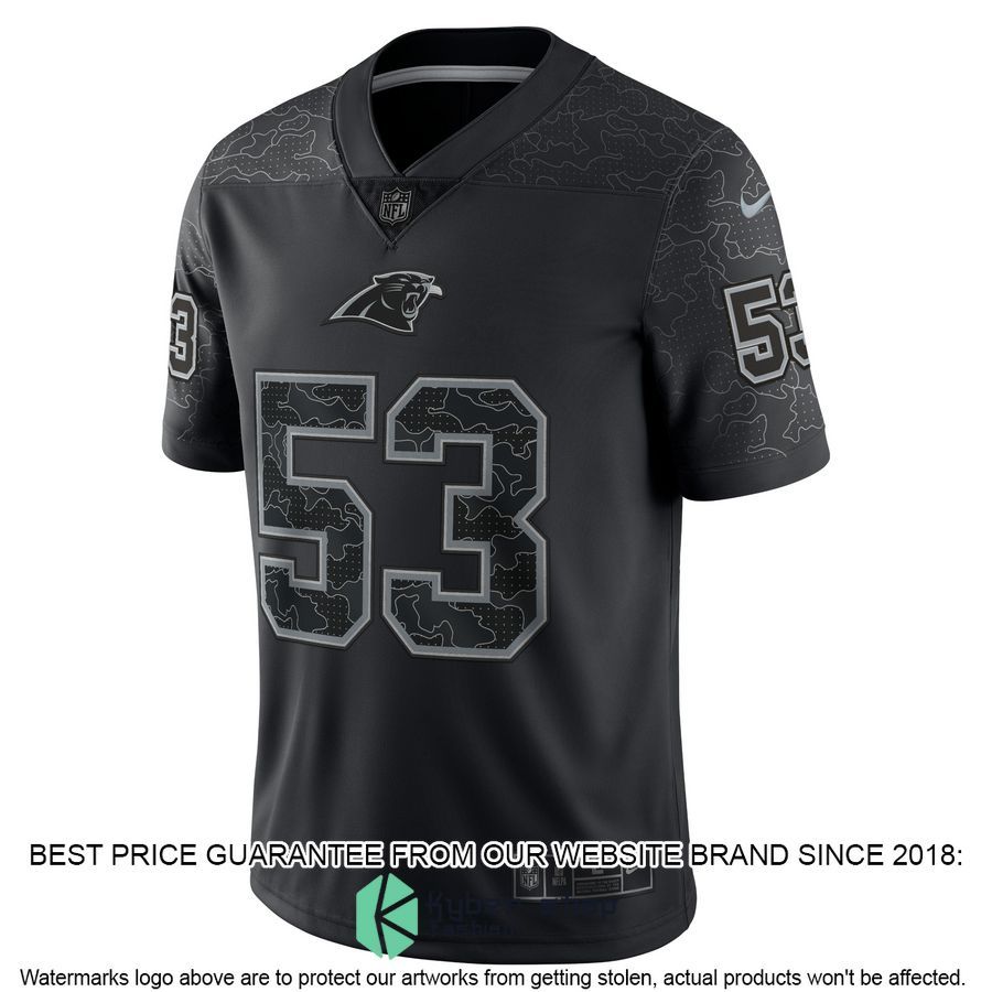 Brian Burns Carolina Panthers RFLCTV Black Football Jersey 3 Brian Burns Carolina Panthers RFLCTV Black Football Jersey word1
