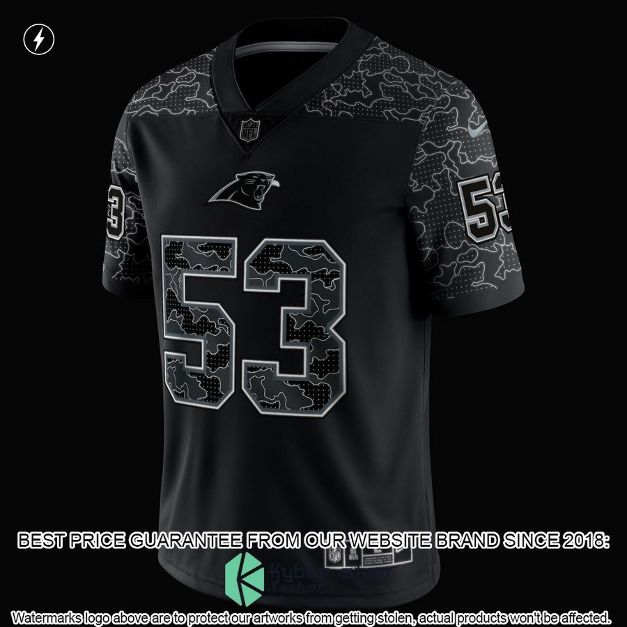 Brian Burns Carolina Panthers RFLCTV Black Football Jersey 4 Brian Burns Carolina Panthers RFLCTV Black Football Jersey word1