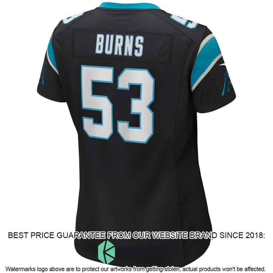 Brian Burns Carolina Panthers Women's Black Football Jersey 3 Brian Burns Carolina Panthers Women's Black Football Jersey word3