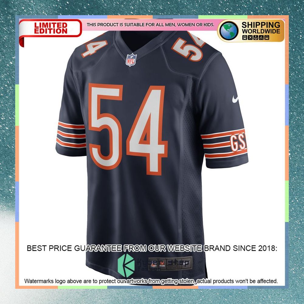 Brian Urlacher Chicago Bears Football Retired Navy Football Jersey 6 Brian Urlacher Chicago Bears Football Retired Navy Football Jersey word2
