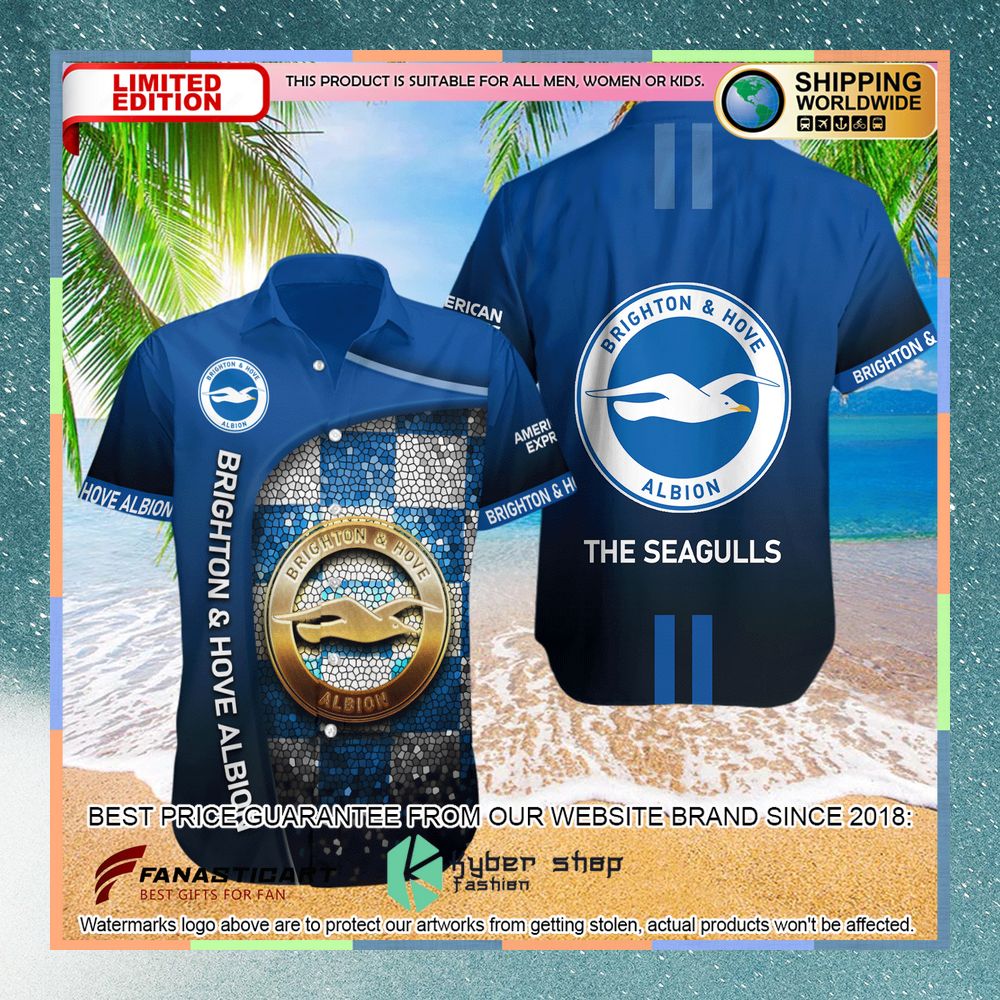 Brighton & Hove Albion FC Hawaiian Shirt 3 Brighton & Hove Albion FC Hawaiian Shirt word3