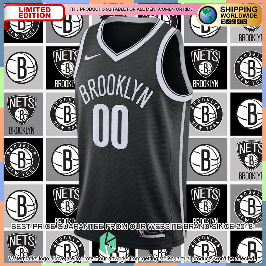 Brooklyn Nets Nike 2020-21 Custom Black Basketball Jersey 5 Brooklyn Nets Nike 2020-21 Custom Black Basketball Jersey word1