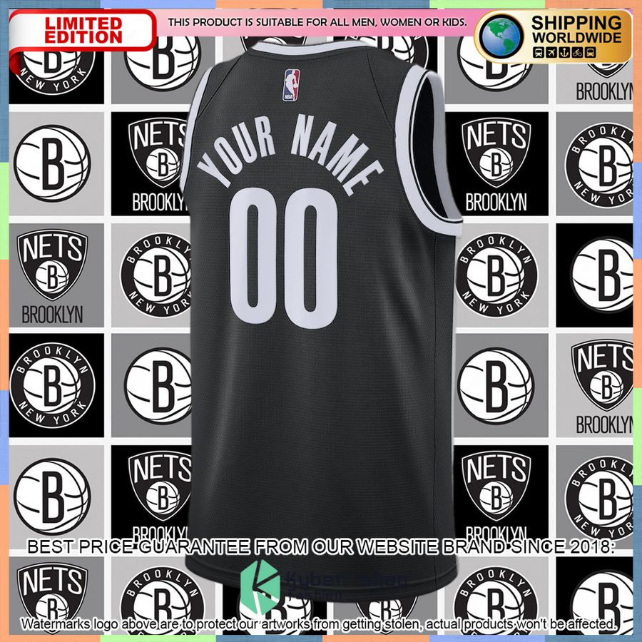 Brooklyn Nets Nike 2020-21 Custom Black Basketball Jersey 6 Brooklyn Nets Nike 2020-21 Custom Black Basketball Jersey word1