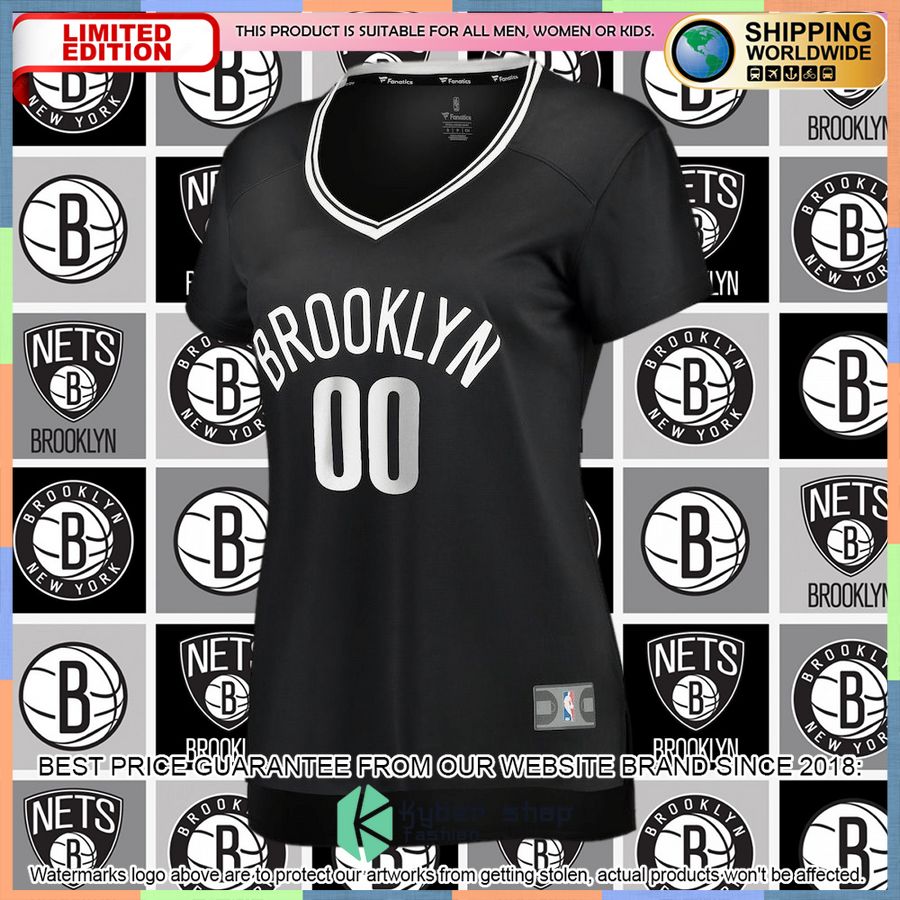 Brooklyn Nets Women's Custom Black Basketball Jersey 5 Brooklyn Nets Women's Custom Black Basketball Jersey word2