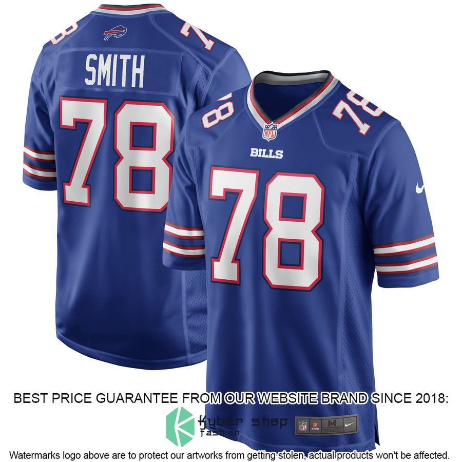 Bruce Smith Buffalo Bills Football Retired Royal Football Jersey