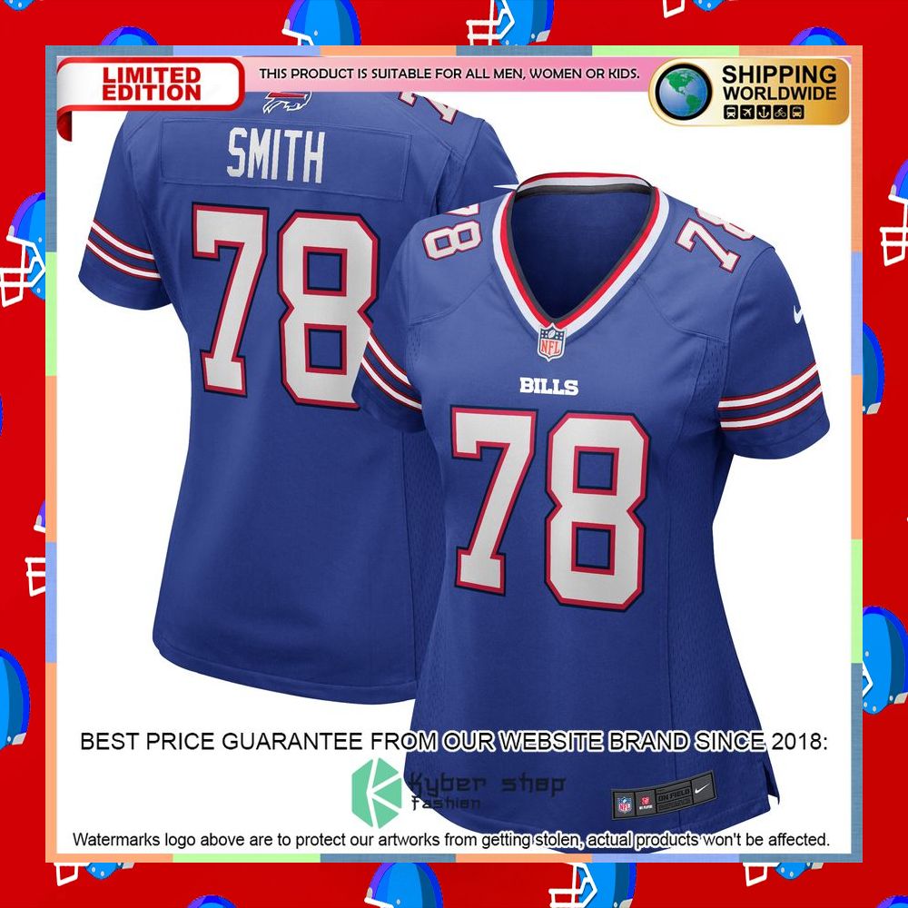 Bruce Smith Buffalo Bills Women's Royal Football Jersey 8 Bruce Smith Buffalo Bills Women's Royal Football Jersey word3