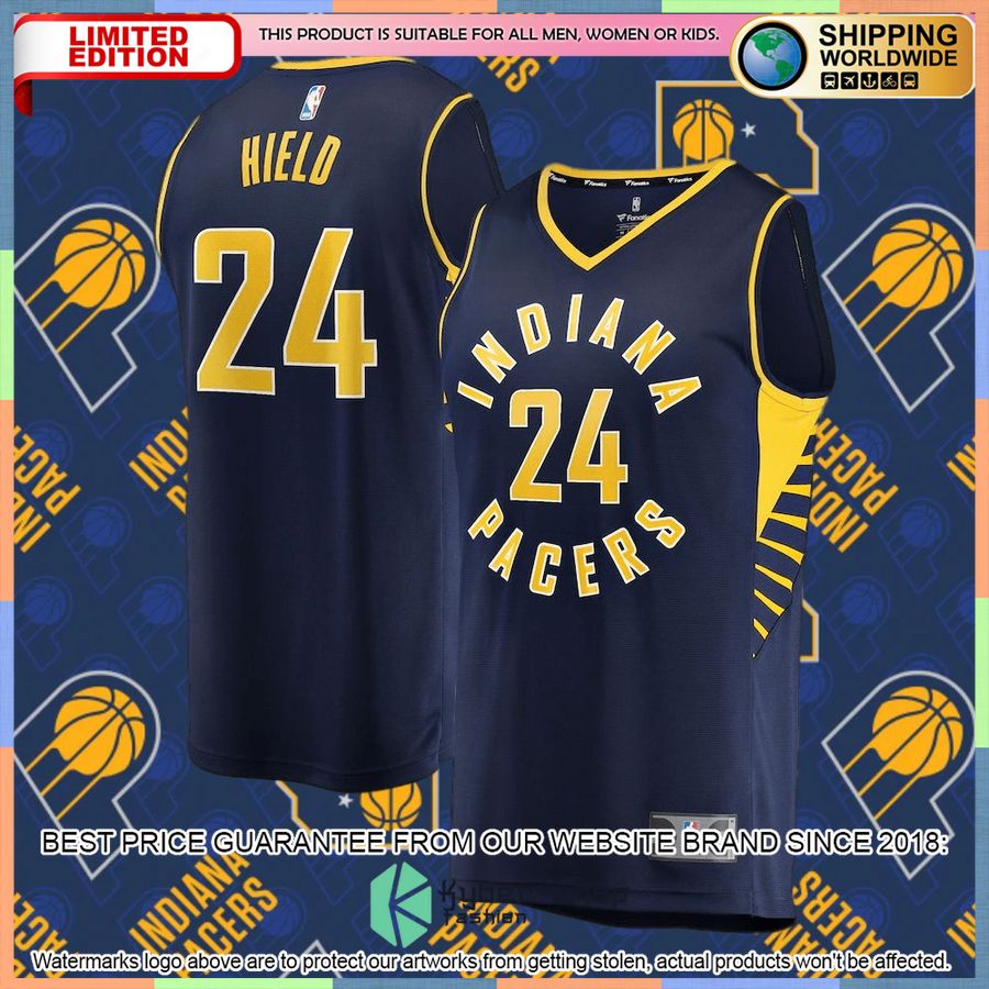 Buddy Hield Indiana Pacers 2022-23 Navy Basketball Jersey 4 Buddy Hield Indiana Pacers 2022-23 Navy Basketball Jersey word1