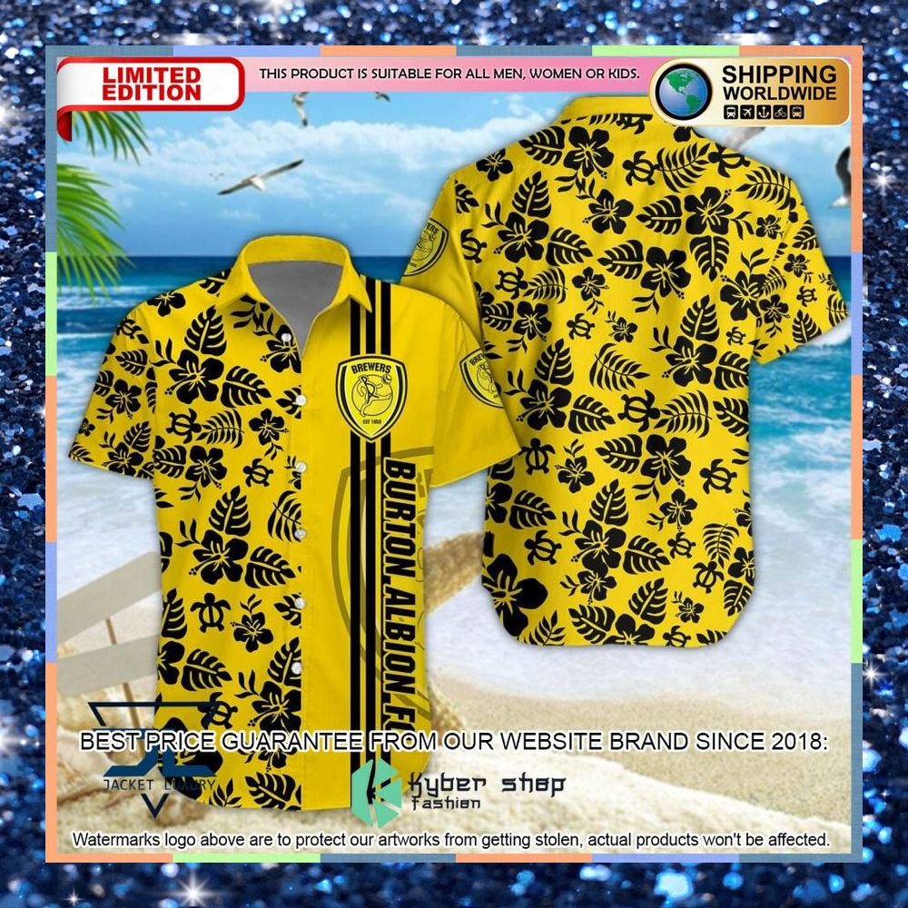 Burton Albion F.C Hawaiian Shirt, Shorts 3 Burton Albion F.C Hawaiian Shirt, Shorts word3