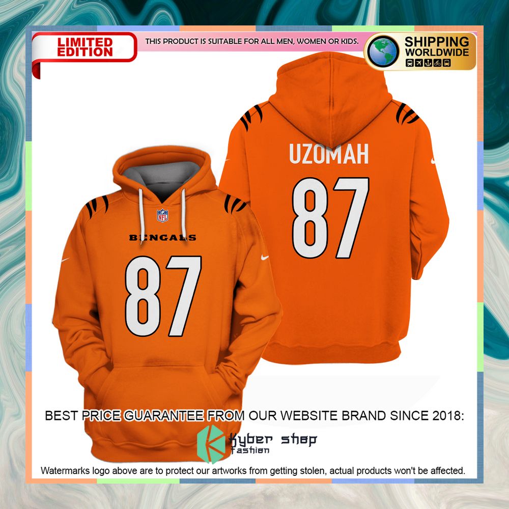 C. J. Uzomah 87 Cincinnati Bengals orange Shirt, Hoodie 9 C. J. Uzomah 87 Cincinnati Bengals orange Shirt, Hoodie word2