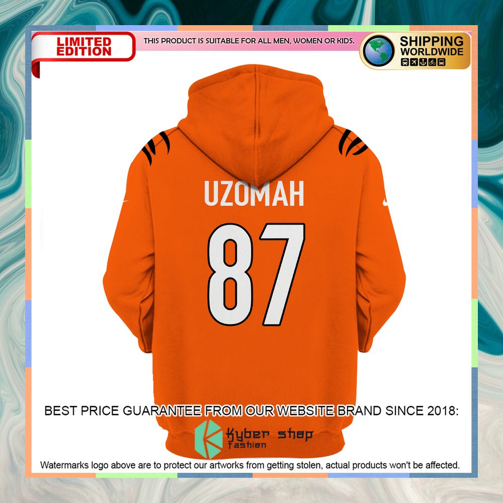 C. J. Uzomah 87 Cincinnati Bengals orange Shirt, Hoodie 12 C. J. Uzomah 87 Cincinnati Bengals orange Shirt, Hoodie word2