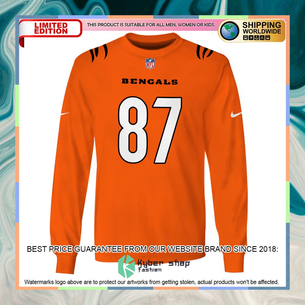 C. J. Uzomah 87 Cincinnati Bengals orange Shirt, Hoodie 13 C. J. Uzomah 87 Cincinnati Bengals orange Shirt, Hoodie word2