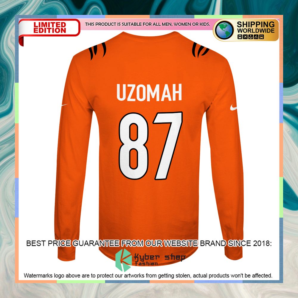 C. J. Uzomah 87 Cincinnati Bengals orange Shirt, Hoodie 14 C. J. Uzomah 87 Cincinnati Bengals orange Shirt, Hoodie word2