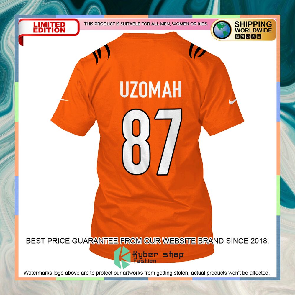 C. J. Uzomah 87 Cincinnati Bengals orange Shirt, Hoodie 16 C. J. Uzomah 87 Cincinnati Bengals orange Shirt, Hoodie word2