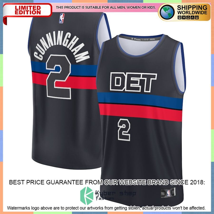 Cade Cunningham Detroit Pistons 2022-23 Player Black Basketball Jersey