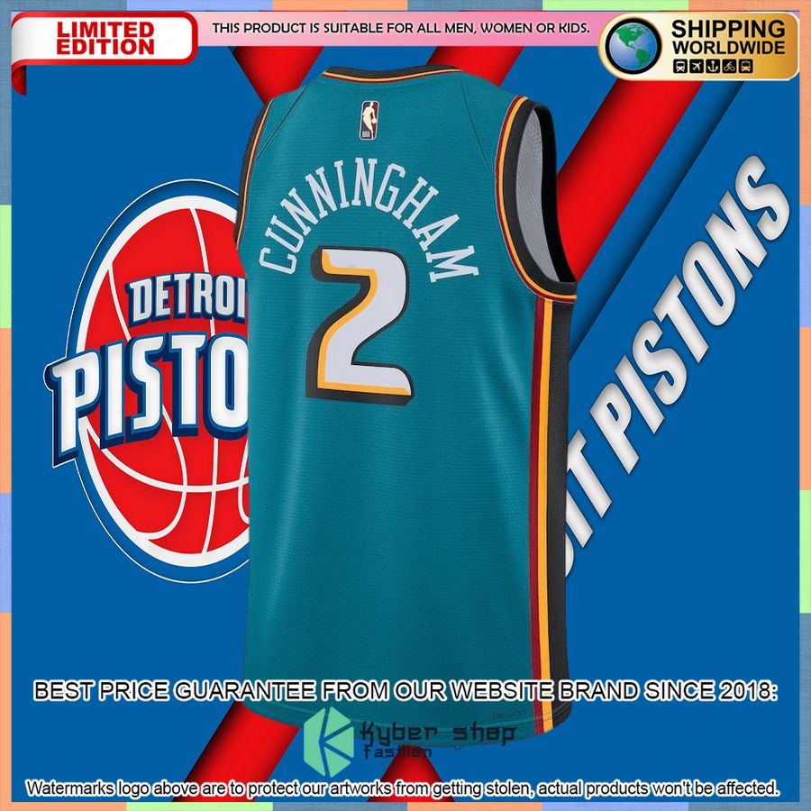 Cade Cunningham Detroit Pistons Nike 2022-23 Teal Basketball Jersey 6 Cade Cunningham Detroit Pistons Nike 2022-23 Teal Basketball Jersey word1