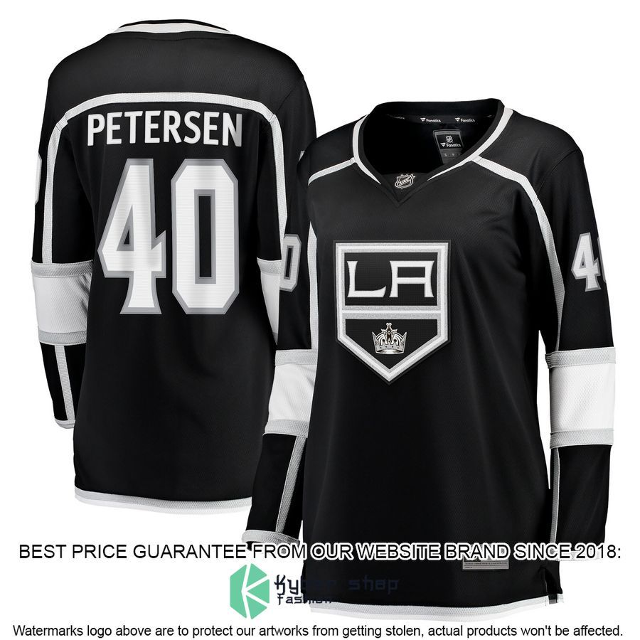 Cal Petersen Los Angeles Kings Women's Black Hockey Jersey