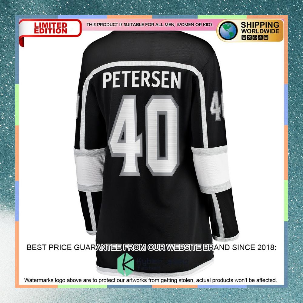 Cal Petersen Los Angeles Kings Women's Black Hockey Jersey 7 Cal Petersen Los Angeles Kings Women's Black Hockey Jersey word3
