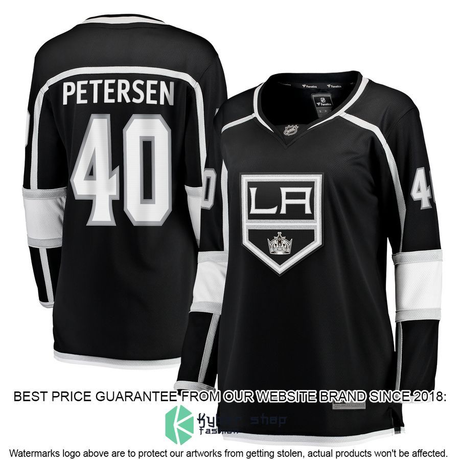 Cal Petersen Los Angeles Kings Women's Black Hockey Jersey 4 Cal Petersen Los Angeles Kings Women's Black Hockey Jersey word3