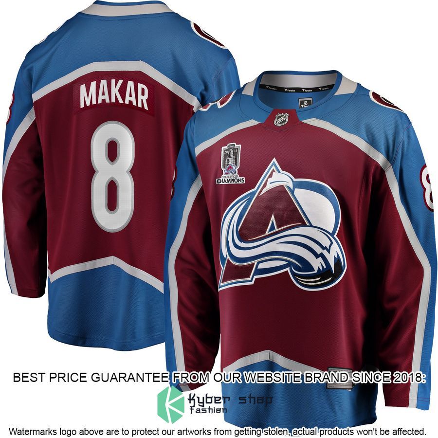 Cale Makar Colorado Avalanche 2022 Stanley Cup Champions Burgundy Hockey Jersey