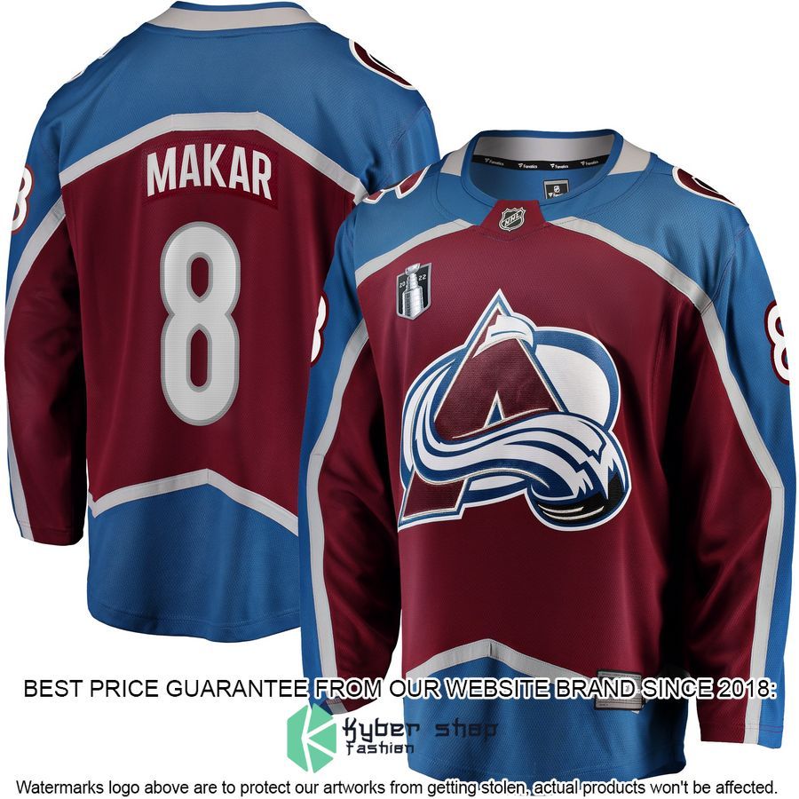 Cale Makar Colorado Avalanche Home 2022 Stanley Cup Final Burgundy Hockey Jersey